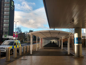 2018 Glasgow Airport Walkway Small Walkway towards shuttle bus pick up point